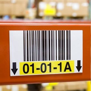 Barcode rack location label